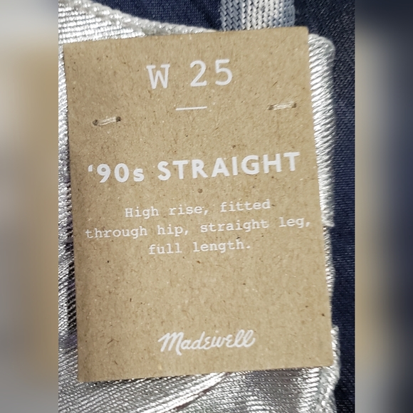 Madewell The '90s Straight Jeans High Rise in Silver Foil size 25 nwt - Picture 5 of 8